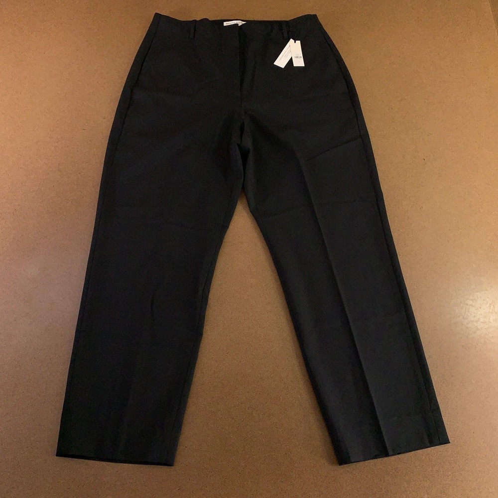Banana Republic Womens 10 Black Wool Blend Flat Front Modern Slim Pants NWT
